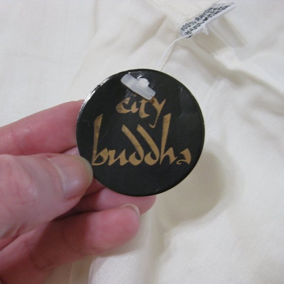 NWT City Buddha white Indian embroidered split pants OS one size - Picture 5 of 8